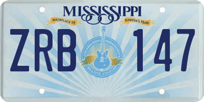 MS license plate ZRB147