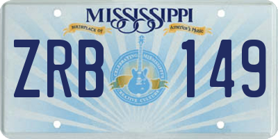 MS license plate ZRB149