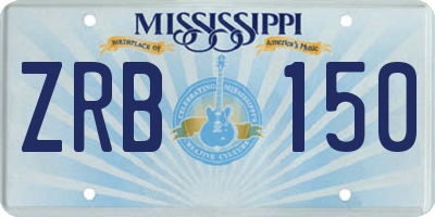 MS license plate ZRB150