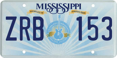 MS license plate ZRB153
