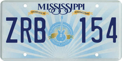 MS license plate ZRB154