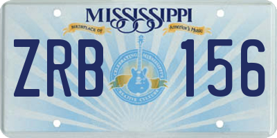 MS license plate ZRB156