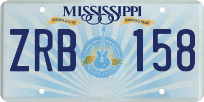 MS license plate ZRB158