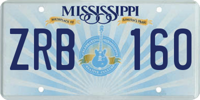 MS license plate ZRB160