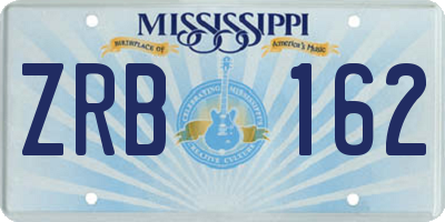 MS license plate ZRB162