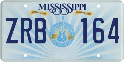MS license plate ZRB164