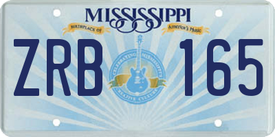 MS license plate ZRB165