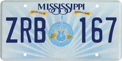 MS license plate ZRB167