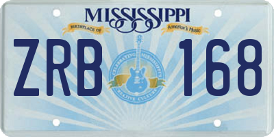 MS license plate ZRB168