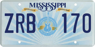 MS license plate ZRB170