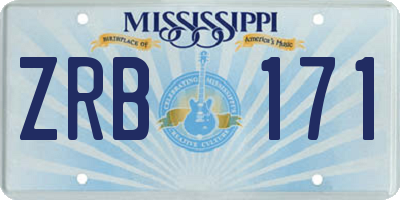 MS license plate ZRB171