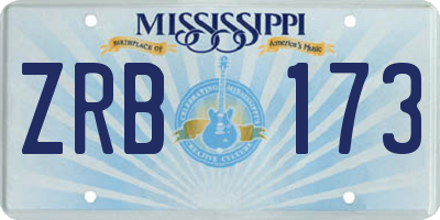 MS license plate ZRB173