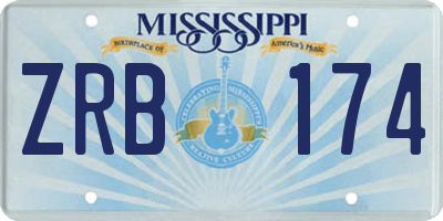 MS license plate ZRB174