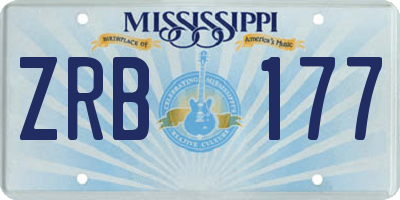 MS license plate ZRB177