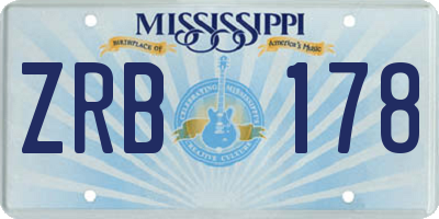 MS license plate ZRB178