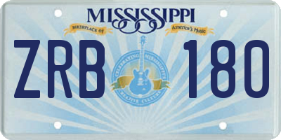 MS license plate ZRB180