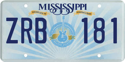 MS license plate ZRB181