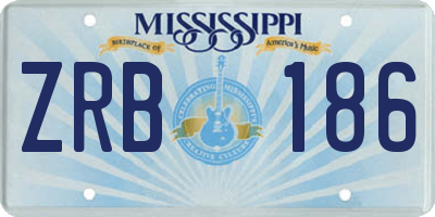 MS license plate ZRB186