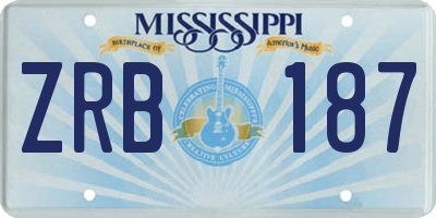 MS license plate ZRB187