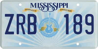 MS license plate ZRB189