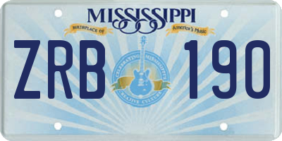 MS license plate ZRB190
