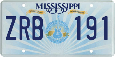 MS license plate ZRB191