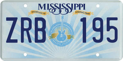 MS license plate ZRB195