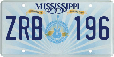 MS license plate ZRB196