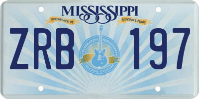MS license plate ZRB197