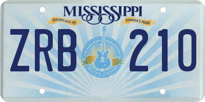 MS license plate ZRB210