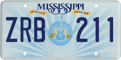 MS license plate ZRB211