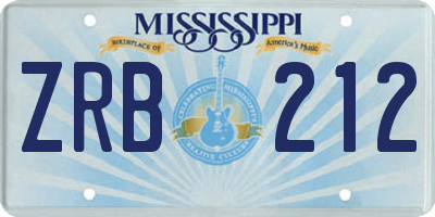 MS license plate ZRB212