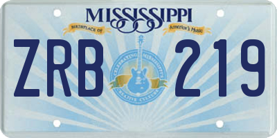 MS license plate ZRB219