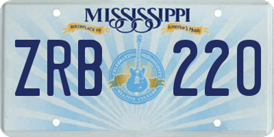 MS license plate ZRB220
