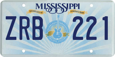 MS license plate ZRB221