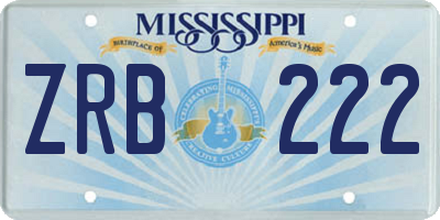 MS license plate ZRB222