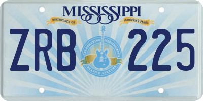 MS license plate ZRB225