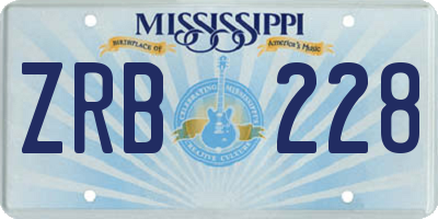 MS license plate ZRB228