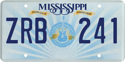 MS license plate ZRB241