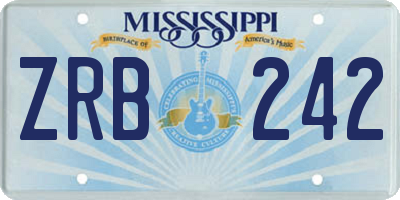 MS license plate ZRB242