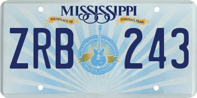 MS license plate ZRB243