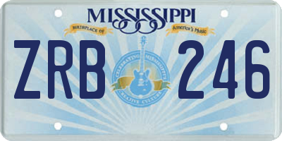 MS license plate ZRB246