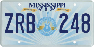 MS license plate ZRB248