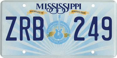 MS license plate ZRB249