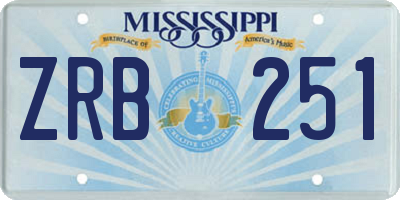 MS license plate ZRB251