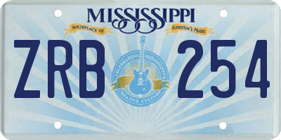MS license plate ZRB254