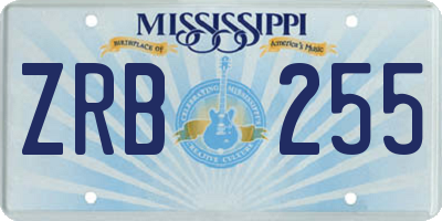 MS license plate ZRB255