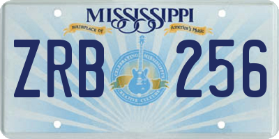 MS license plate ZRB256