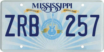 MS license plate ZRB257