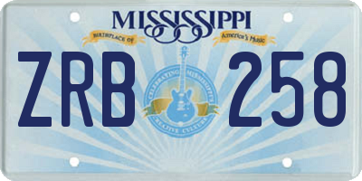 MS license plate ZRB258